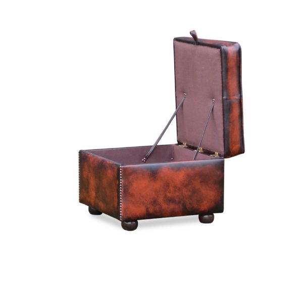 Square slipperbox - antique dark rust