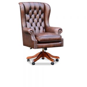 Roll arm chair - antique chestnut
